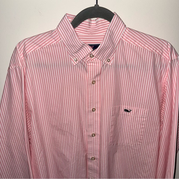 Vineyard Vines Pink and White Striped Classic Fit Tucker Shirt - Picture 2 of 7